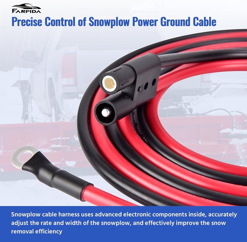 Farpida HYD01684 HYD01690 Truck and Plow Side Power Ground Cable Fit for BOSS Plows Snow Plow Harness Repair Kit Truck and Plow Side Repair Harness Replace BOSS HYD01684 HYD01690 - Image 3